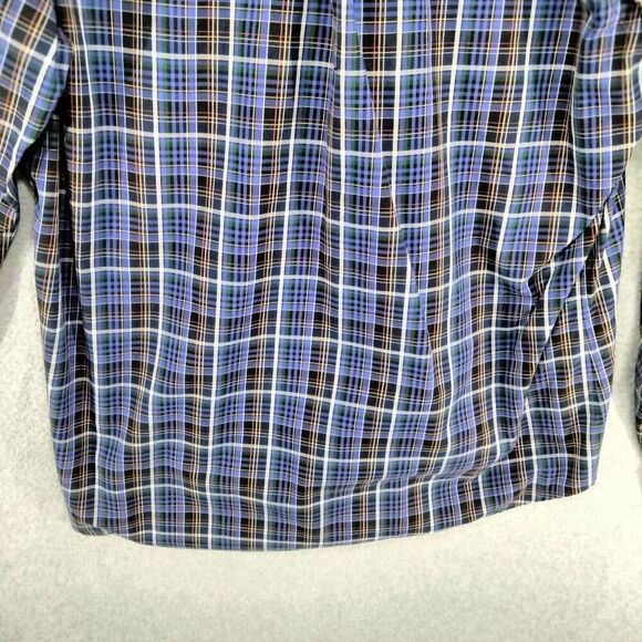 Ralph Lauren Button Down Shirt Mens L Blue Purple Plaid Long Sleeve Custom Fit - Picture 10 of 11